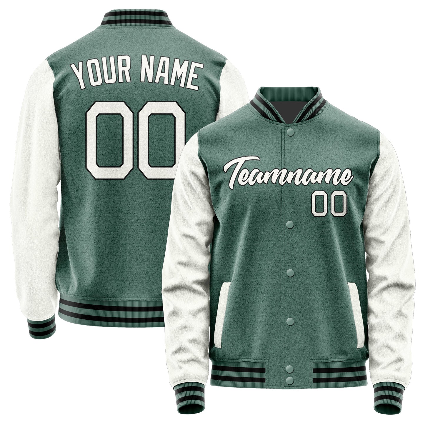 Custom Blue Green White Jacket JA2727182717B21718