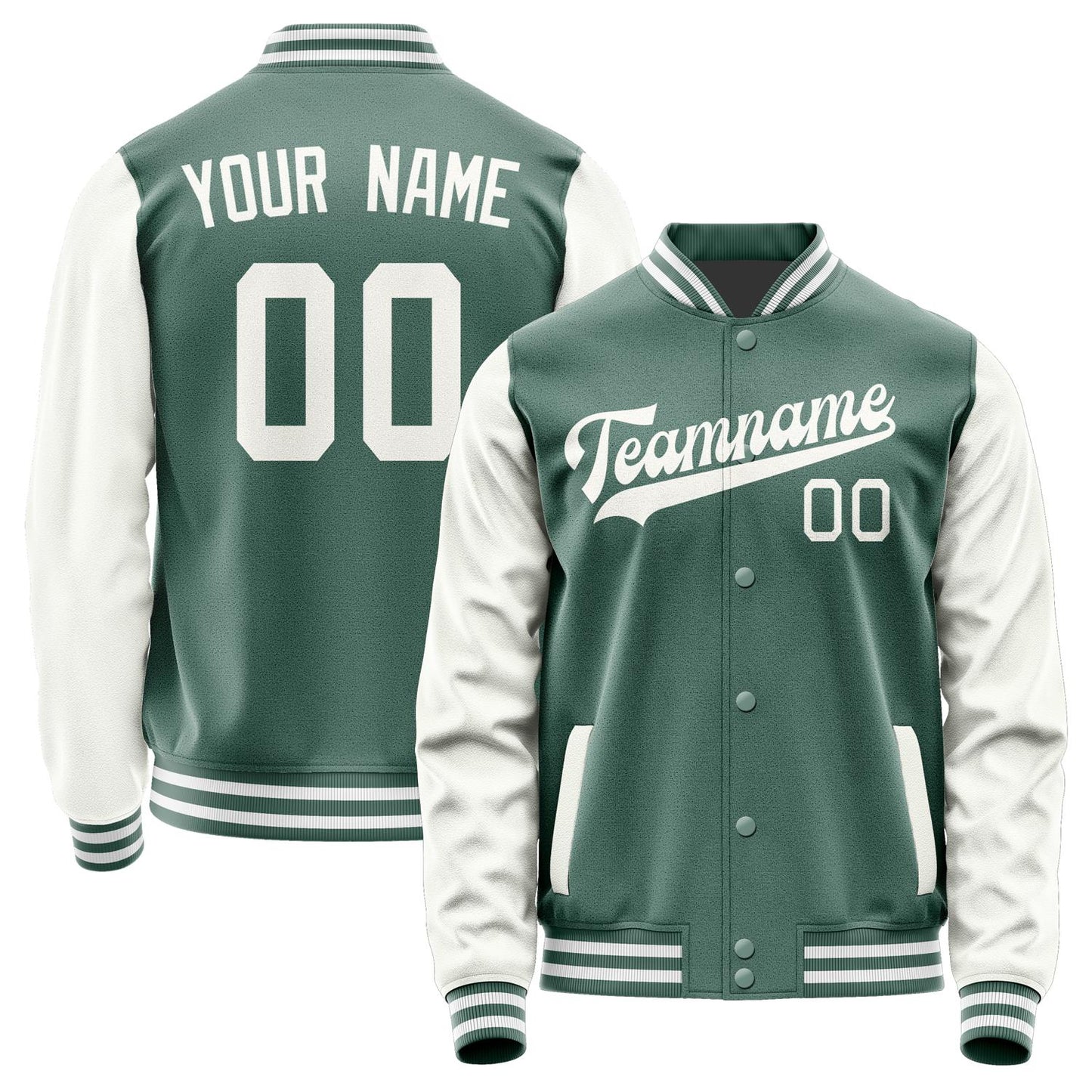 Custom Blue Green White Jacket JA2727182718B31818