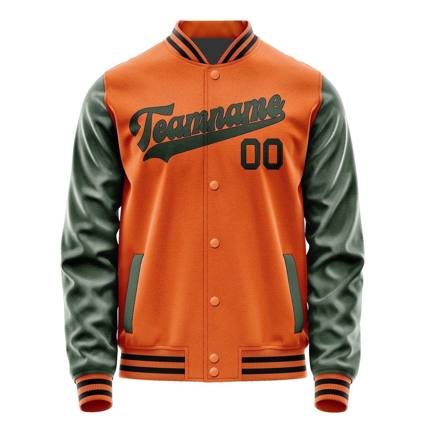 Custom Orange Dark Green Jacket JA2828062817B31706