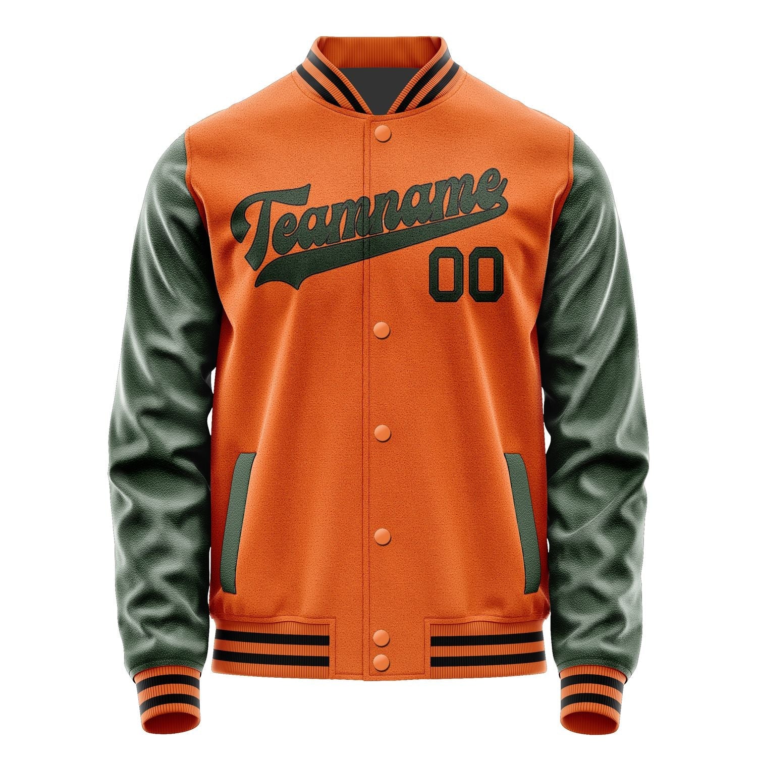 Custom Orange Dark Green Jacket JA2828062817B31706