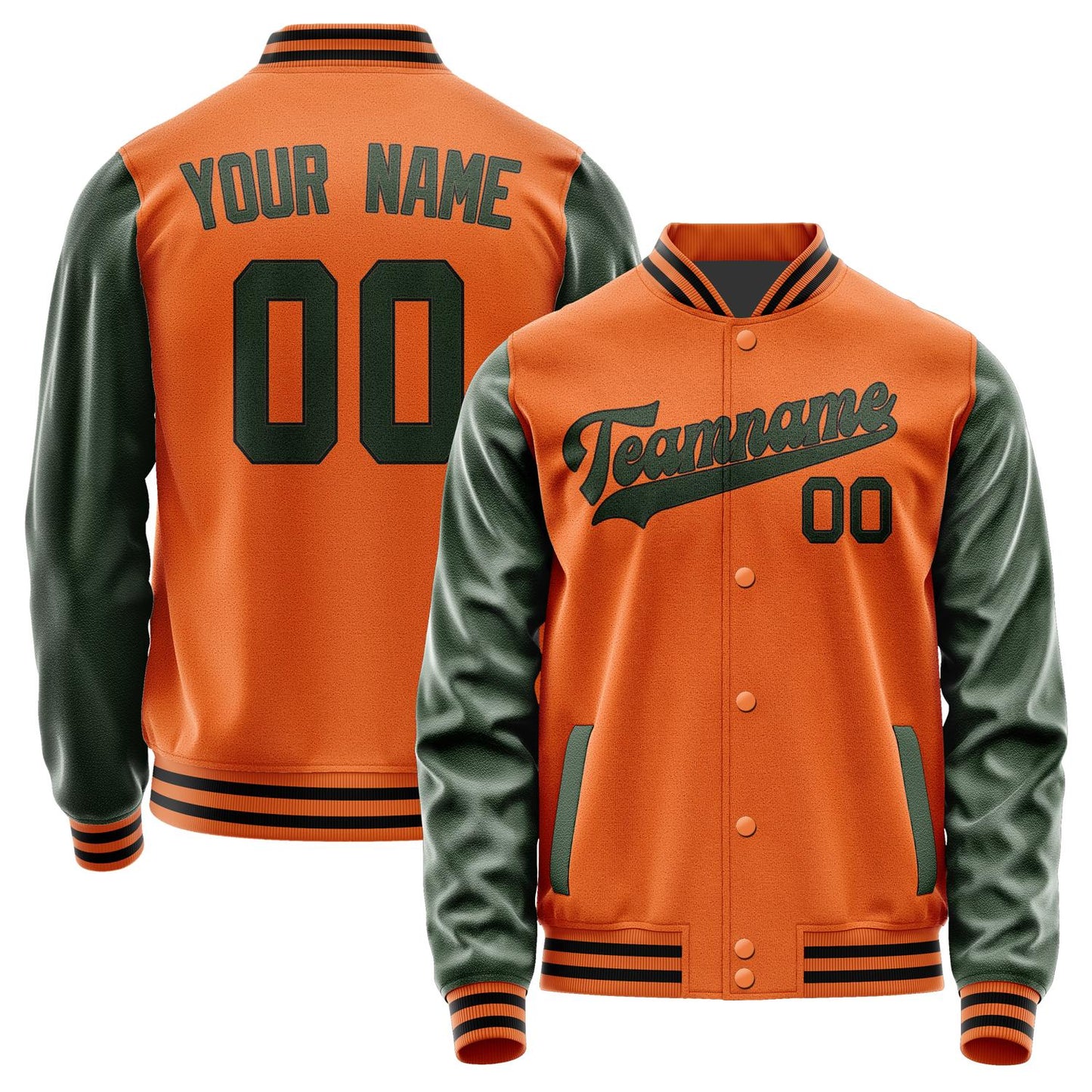 Custom Orange Dark Green Jacket JA2828062817B31706