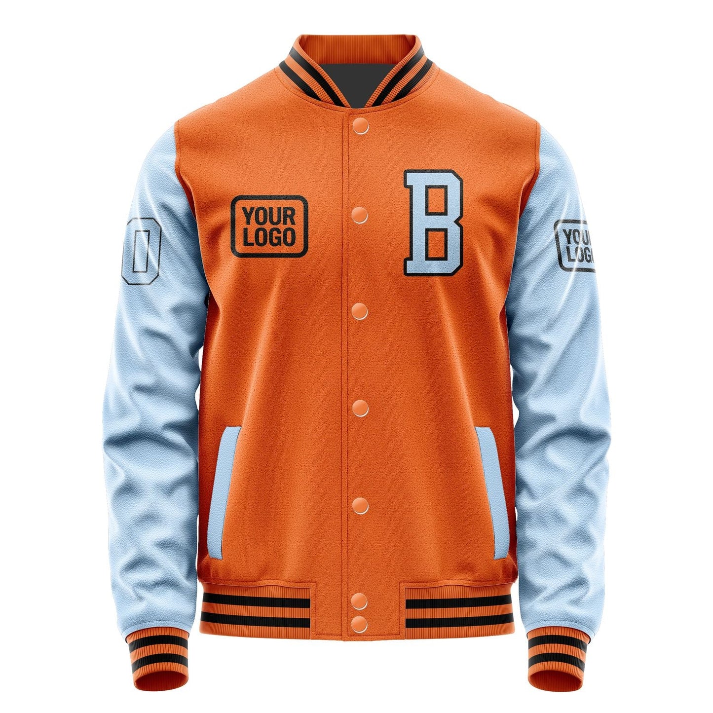 Custom Orange Light Blue Jacket JA282808281717080817