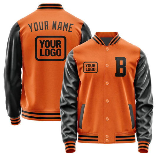Custom Orange Black Jacket JA282817281717171717