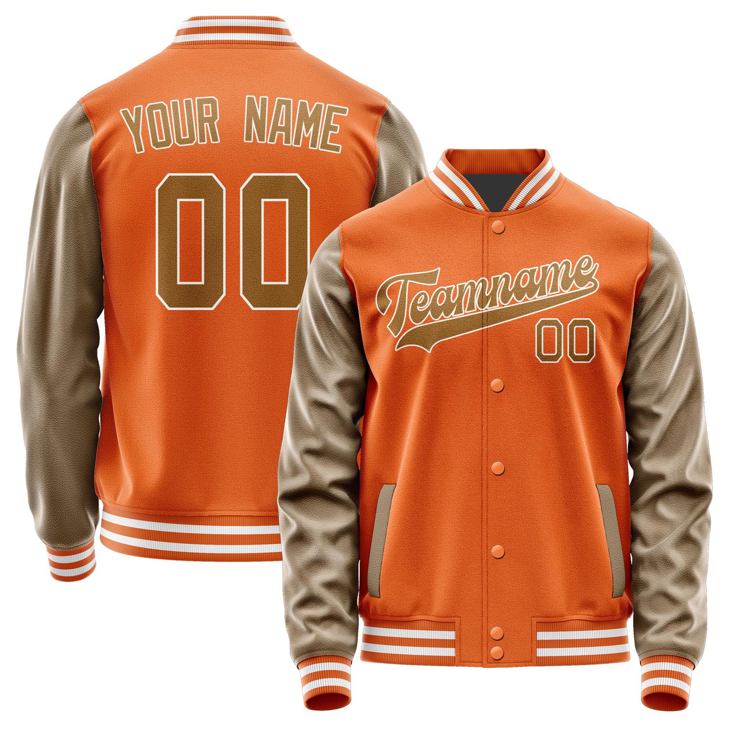 Custom Orange Khaki Jacket JA2828222818B31822
