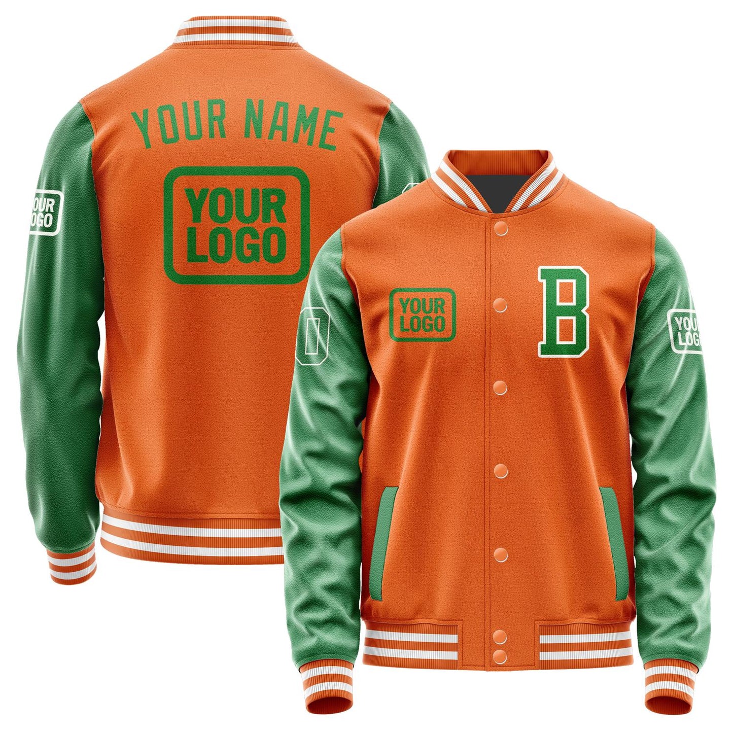 Custom Orange Emerald Green Jacket JA282824281818242418