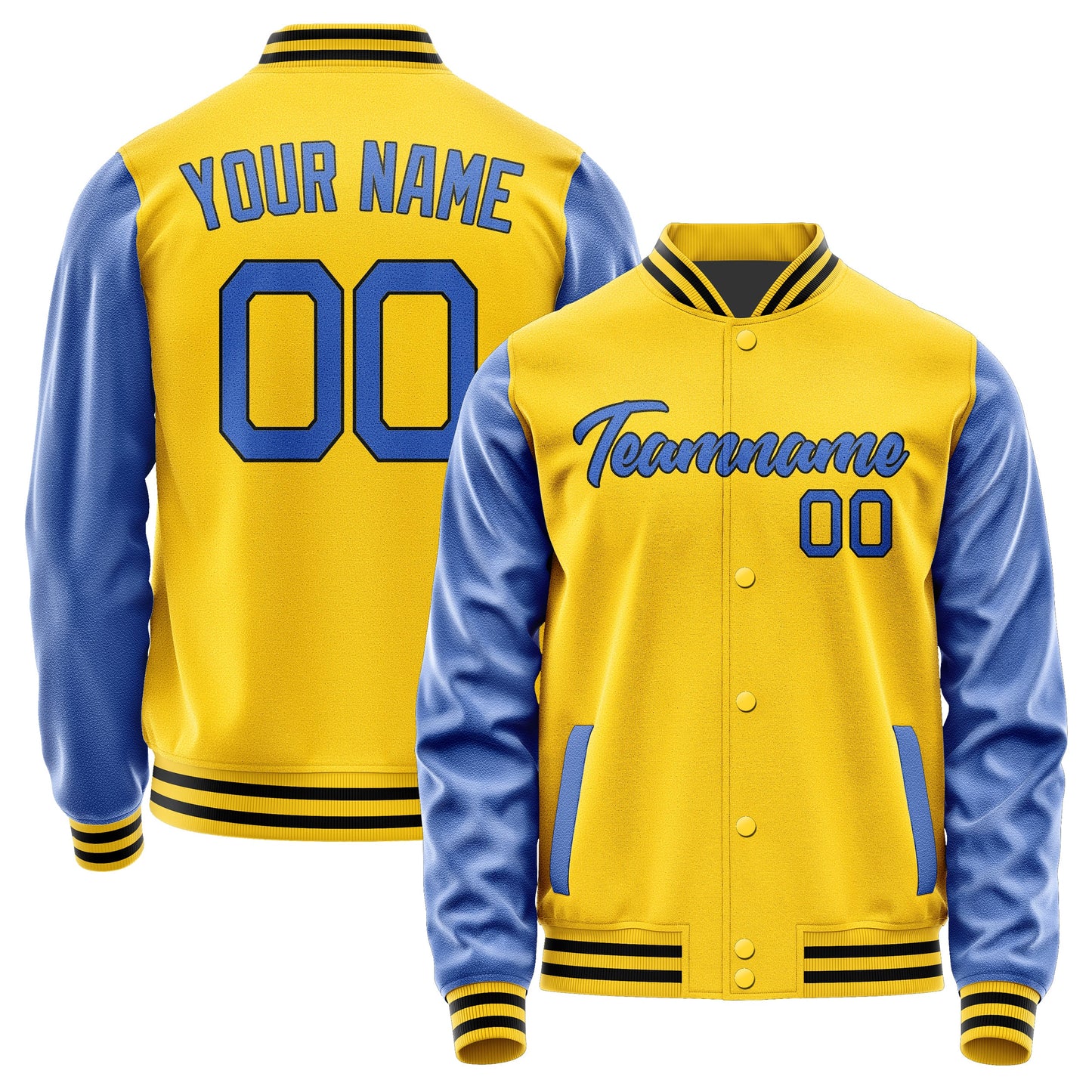 Custom Gold Sky Blue Jacket JA3030093017B21709