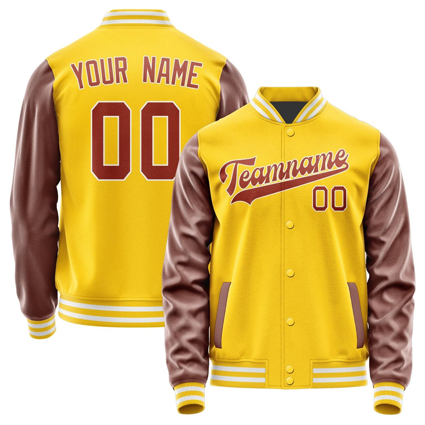 Custom Gold Coral Red Jacket JA3030163018B31816