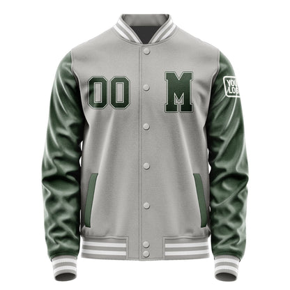 Custom Gray Dark Green Jacket Jb0404060418061818