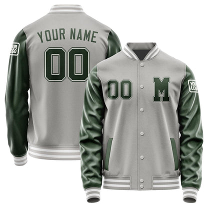 Custom Gray Dark Green Jacket Jb0404060418061818