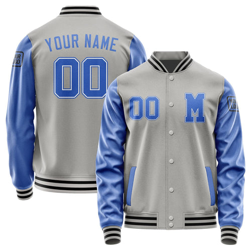 Custom Gray Sky Blue Jacket Jb0404090417091817