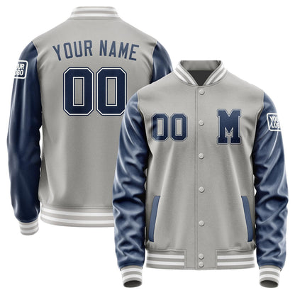 Custom Gray Blue Jacket Jb0404100418101818
