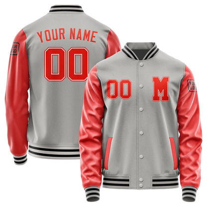 Custom Gray Orange Red Jacket Jb0404120417121817