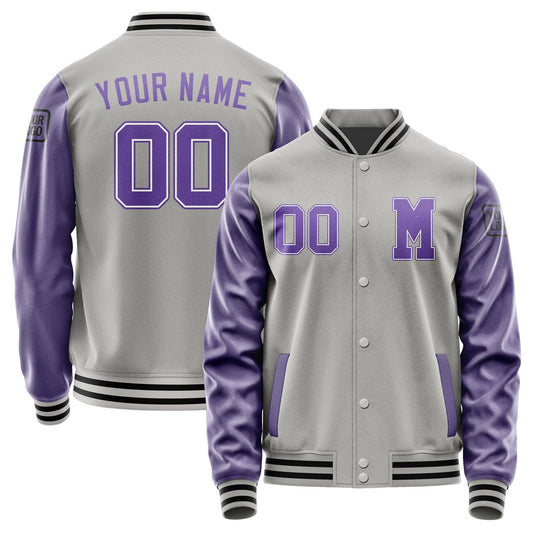 Custom Gray Light Purple Jacket Jb0404230417231817