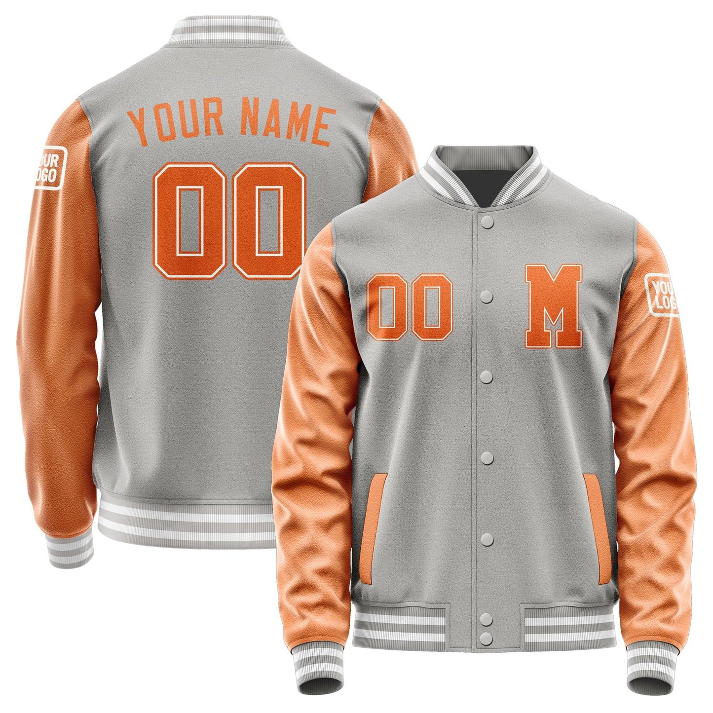 Custom Gray Orange Jacket Jb0404280418281818