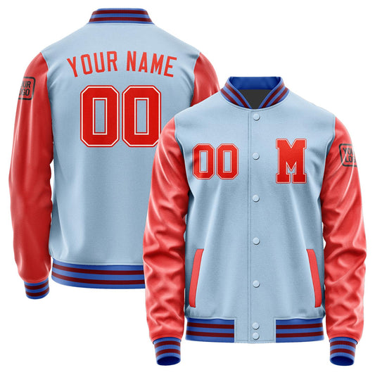 Custom Light Blue Orange Red Jacket Jb0808120915121817