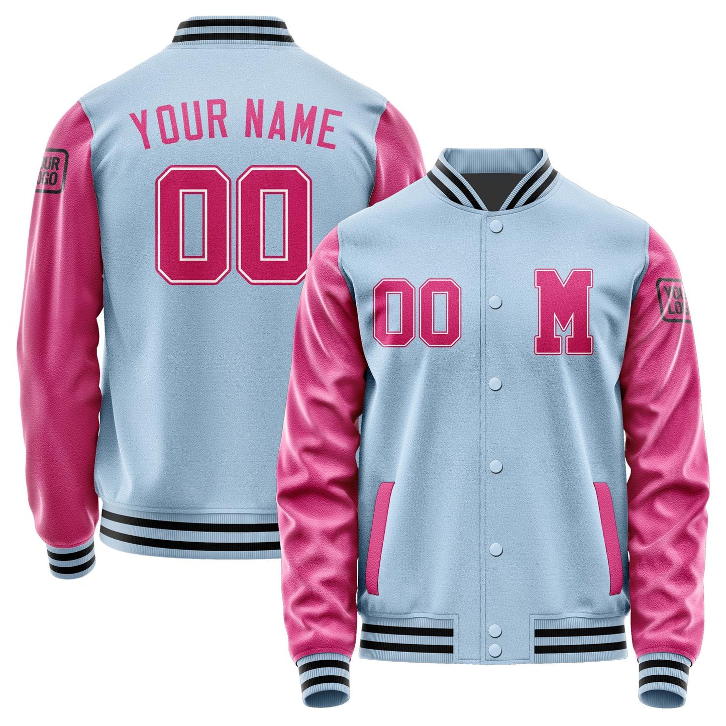 Custom Light Blue Pink Jacket Jb0808130817131817