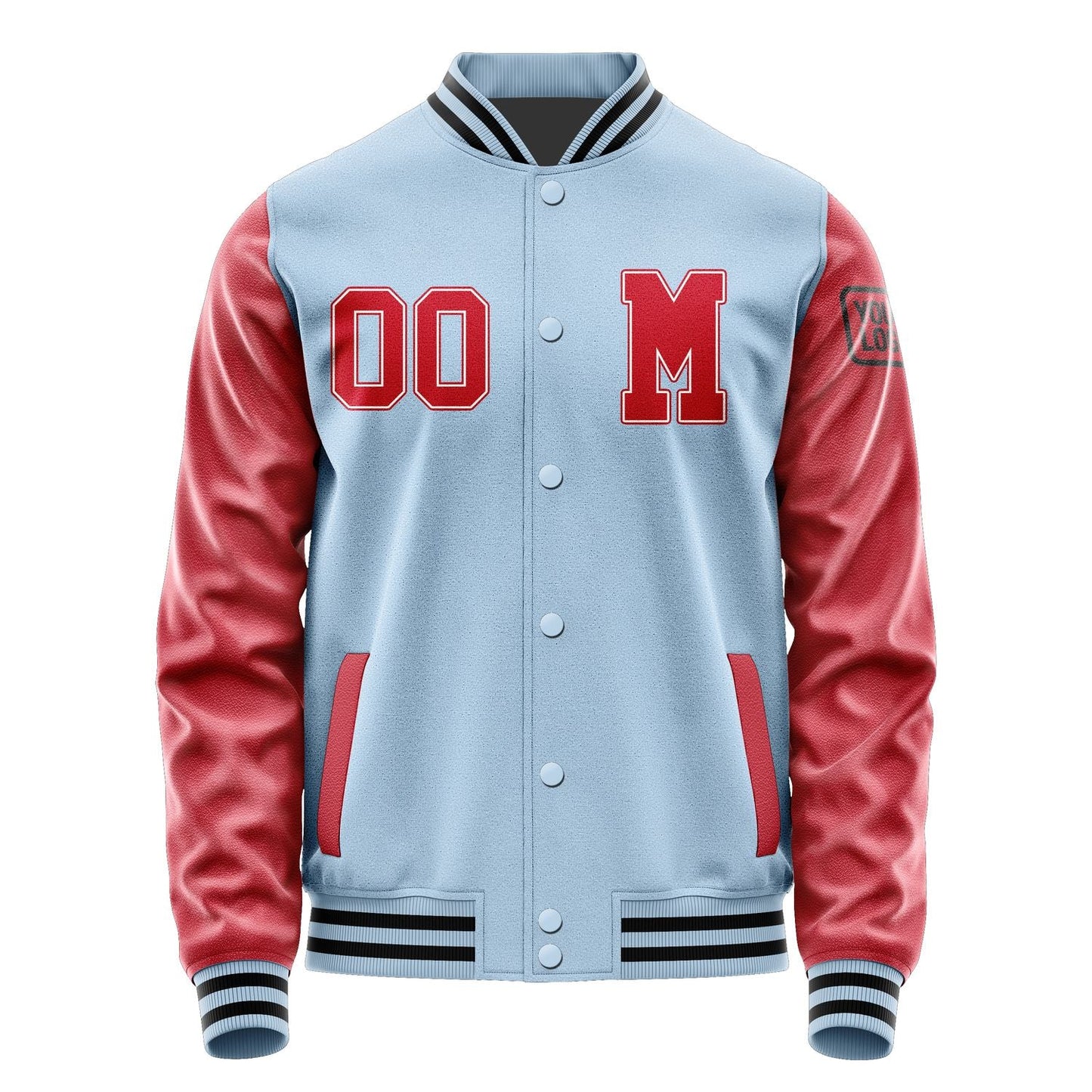 Custom Light Blue Red Jacket Jb0808140817141817