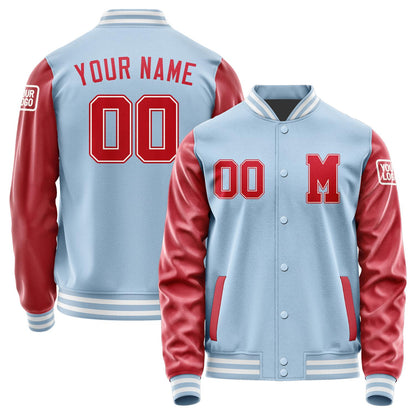 Custom Light Blue Red Jacket Jb0808140818141818