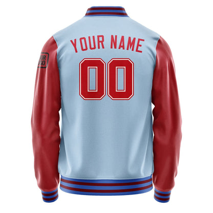 Custom Light Blue Red Jacket Jb0808140915141817