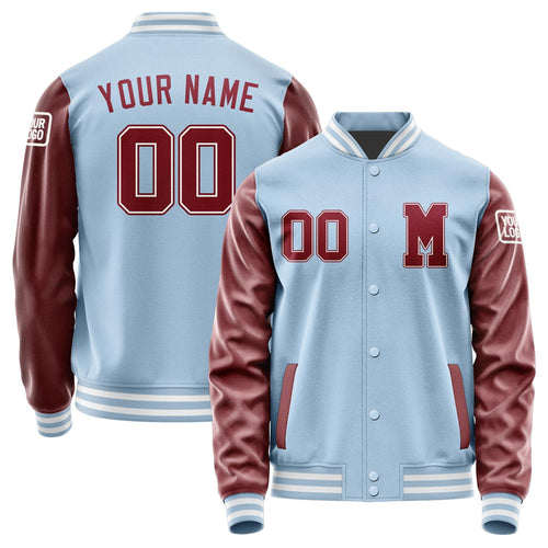 Custom Light Blue Crimson Red Jacket Jb0808150818151818