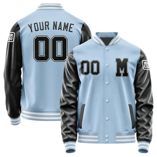 Custom Light Blue Black Jacket Jb0808170818171818