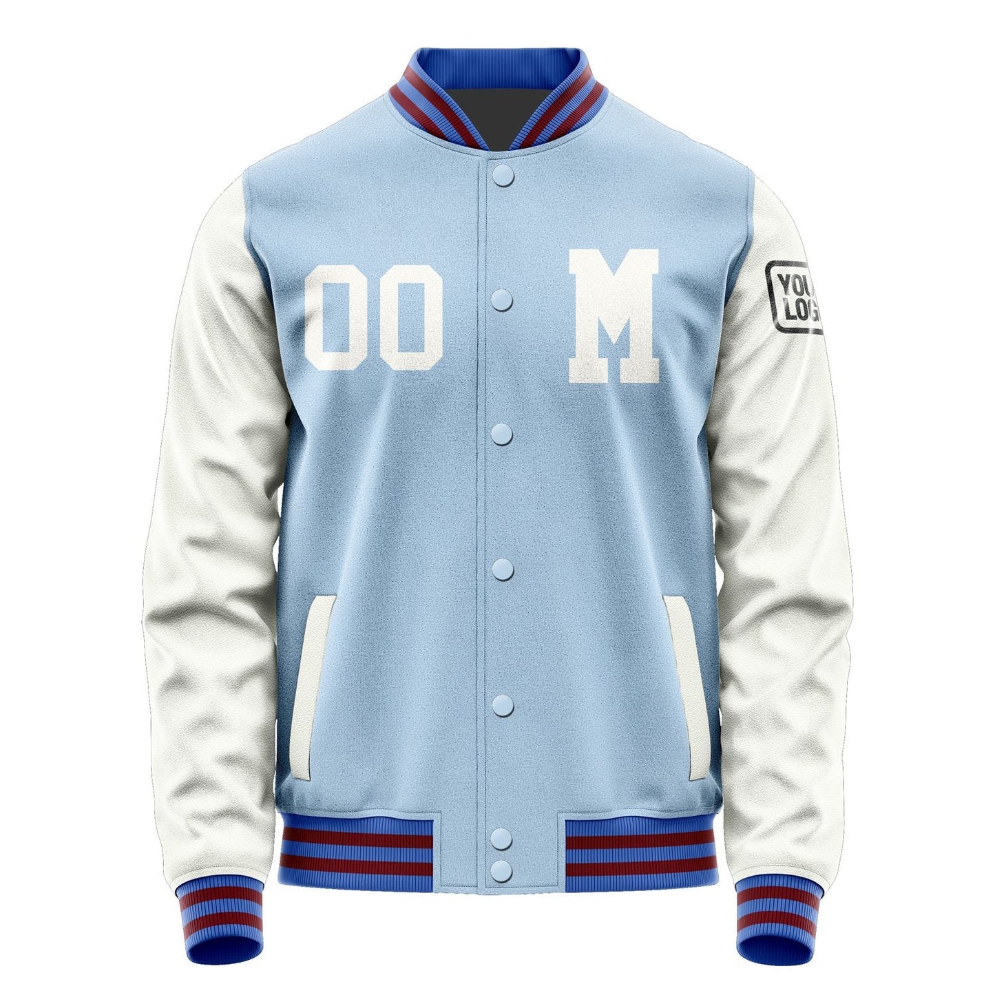 Custom Light Blue White Jacket Jb0808180915181817