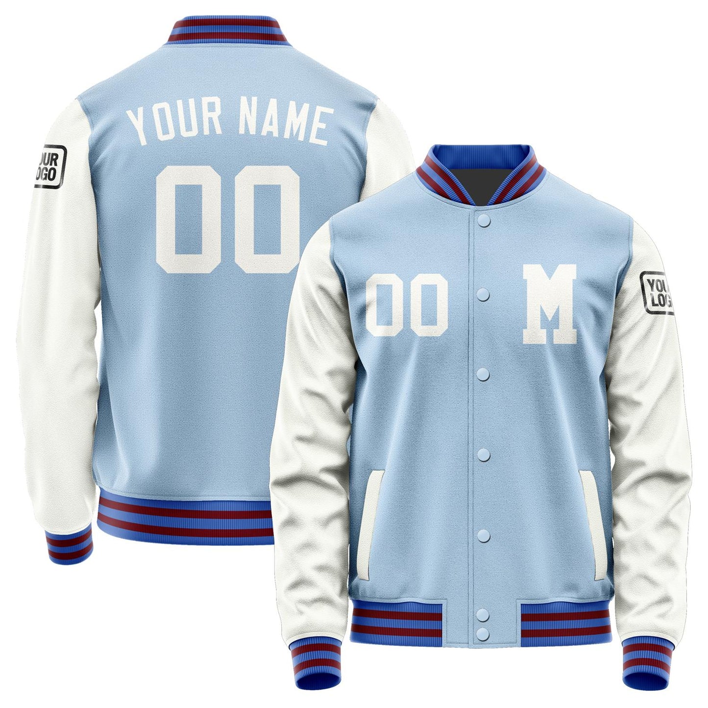 Custom Light Blue White Jacket Jb0808180915181817