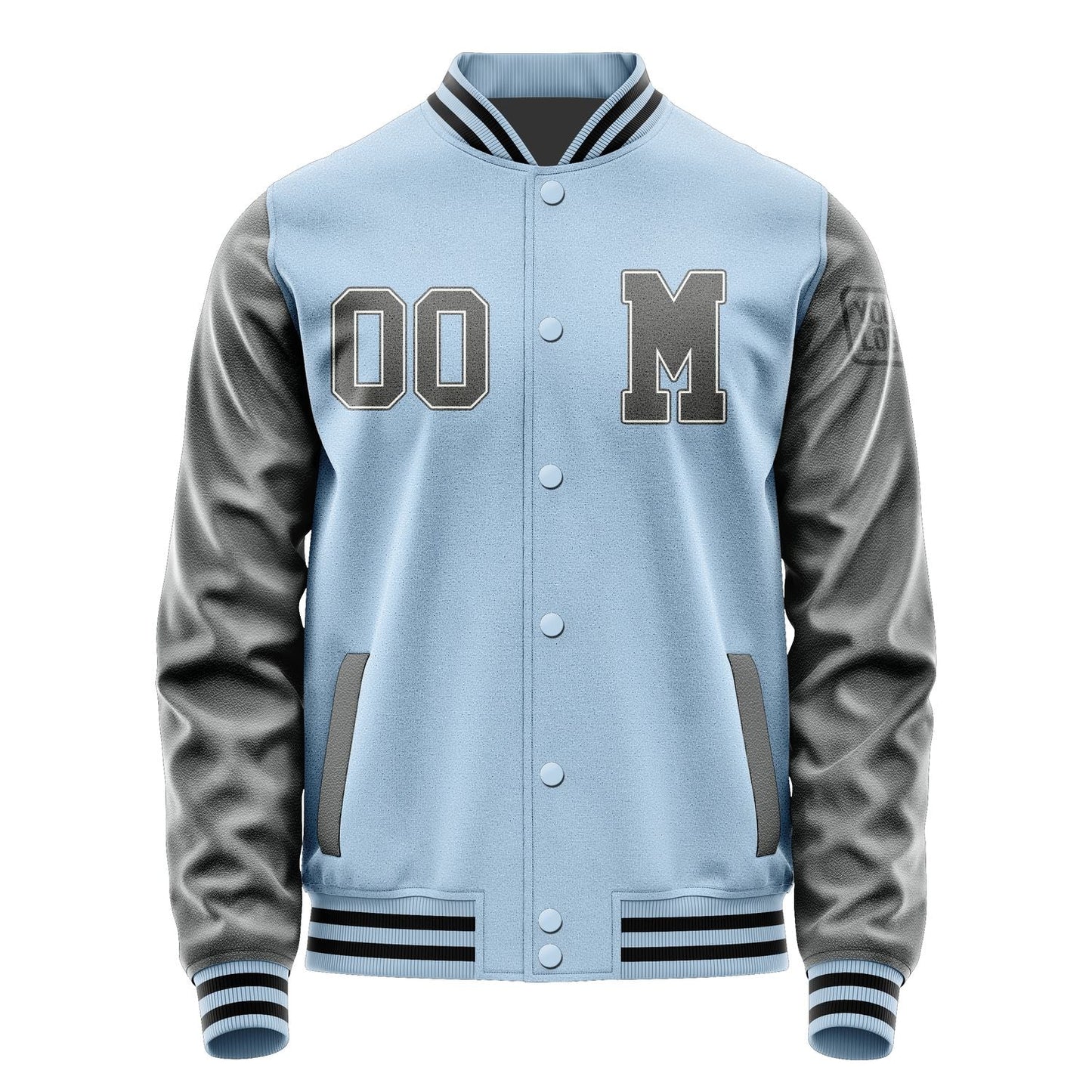 Custom Light Blue Dark Grey Jacket Jb0808200817201817