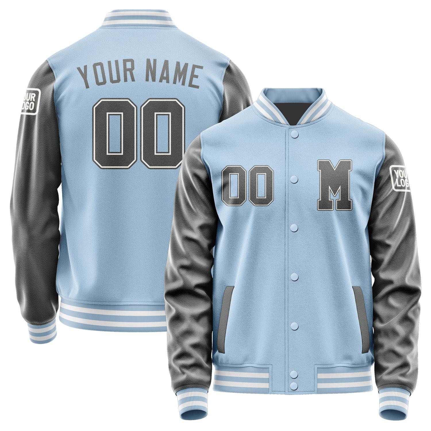 Custom Light Blue Dark Grey Jacket Jb0808200818201818