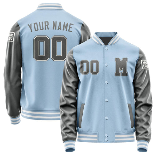 Custom Light Blue Dark Grey Jacket Jb0808200818201818