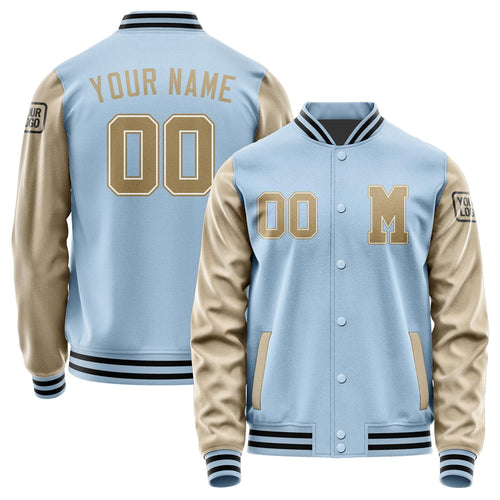 Custom Light Blue Light Khaki Jacket Jb0808250817251817