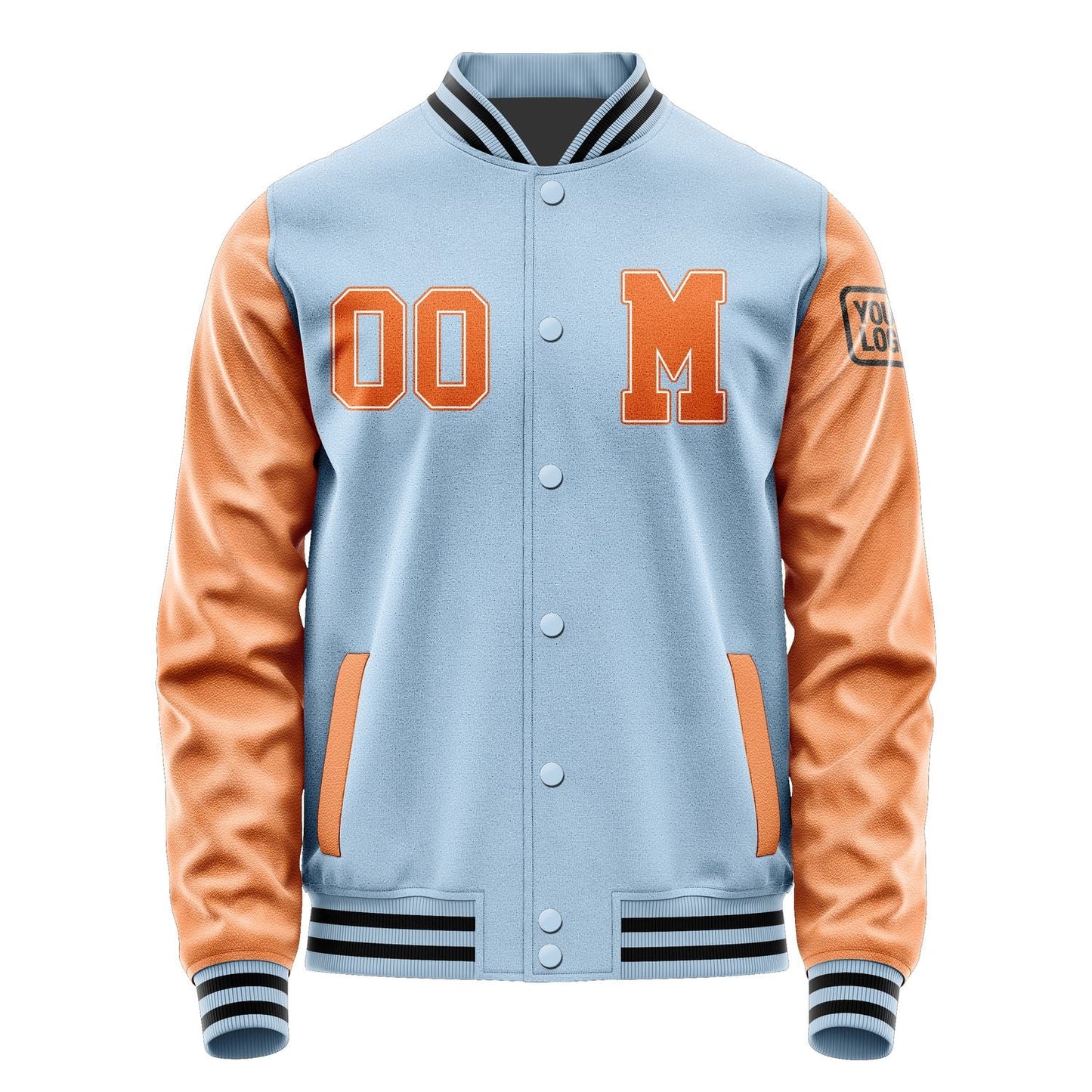 Custom Light Blue Orange Jacket Jb0808280817281817