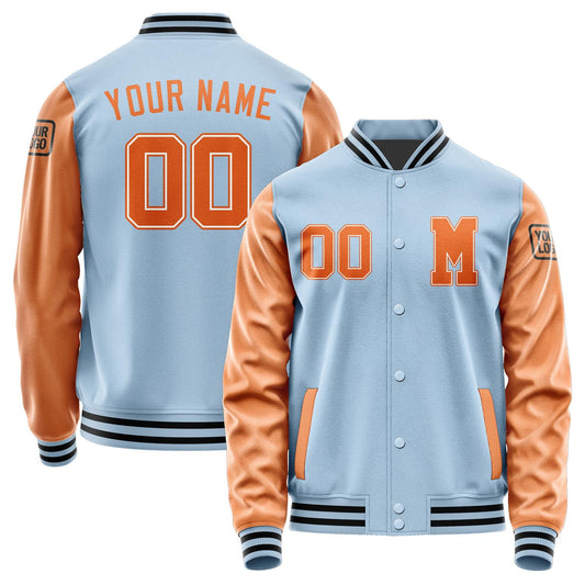 Custom Light Blue Orange Jacket Jb0808280817281817