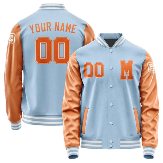 Custom Light Blue Orange Jacket Jb0808280818281818