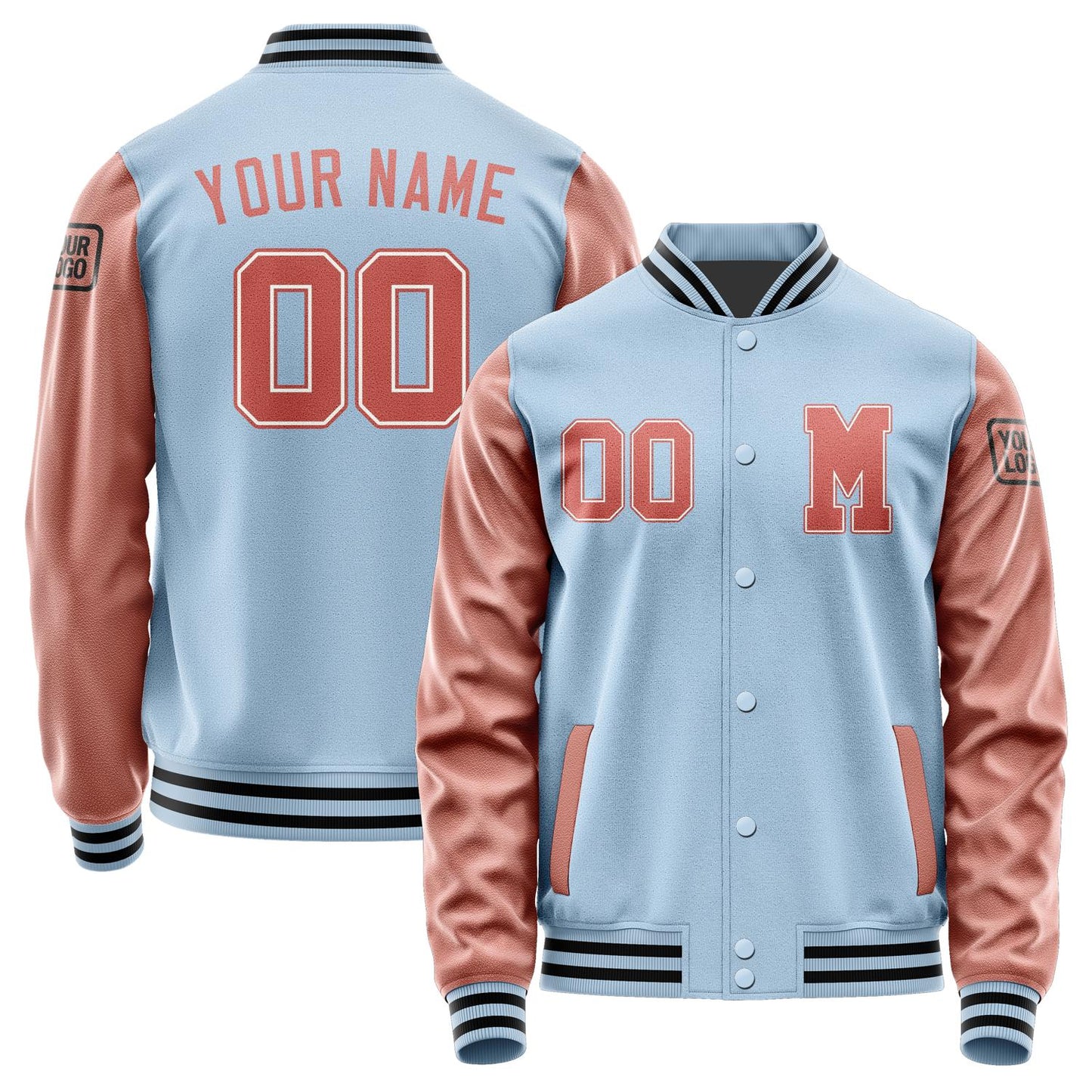 Custom Light Blue Copper Rose Jacket Jb0808290817291817