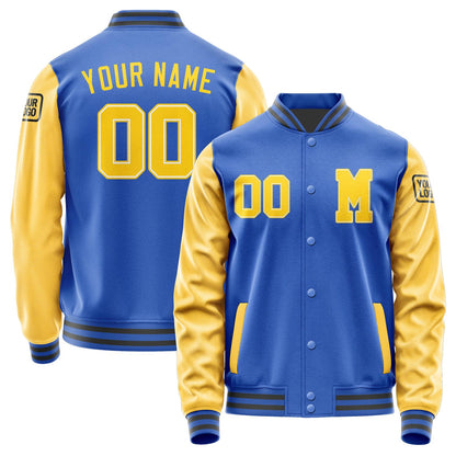 Custom Sky Blue Gold Jacket Jb0909300920301817