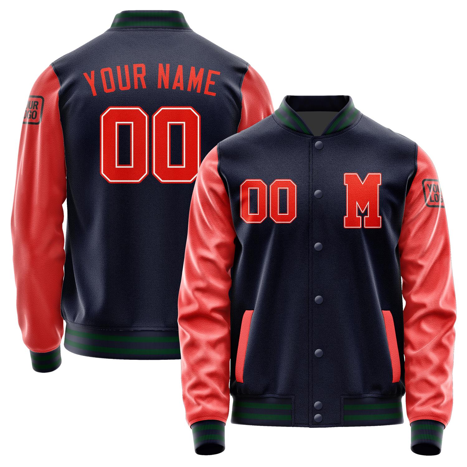 Custom Navy Orange Red Jacket Jb1111121105121817