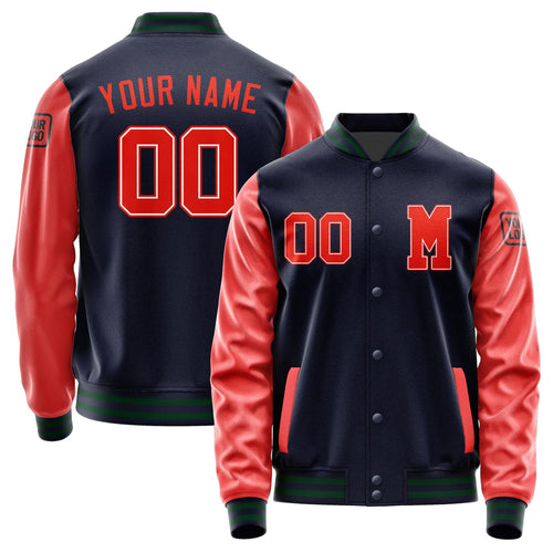 Custom Navy Orange Red Jacket Jb1111121105121817