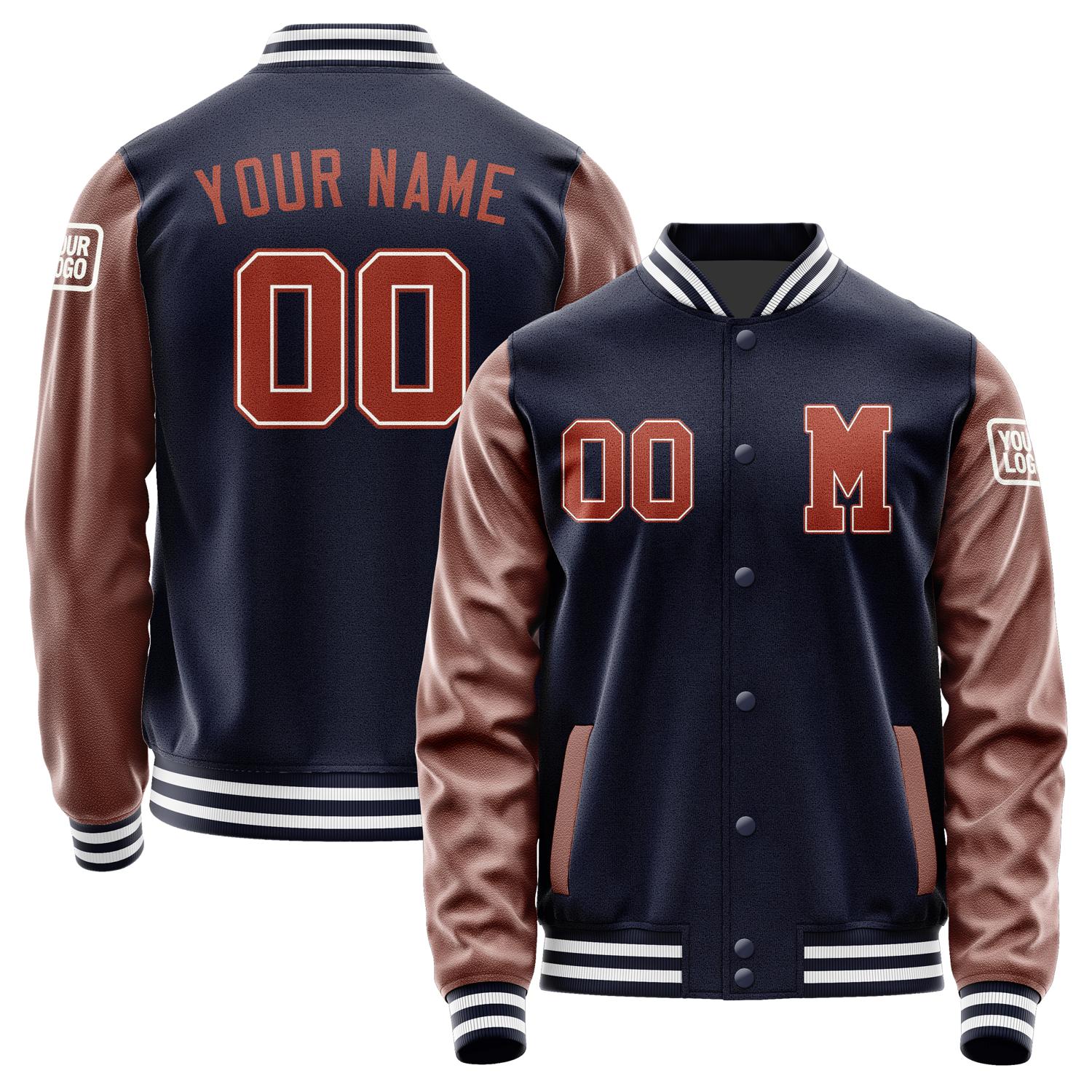 Custom Navy Coral Red Jacket Jb1111161118161818