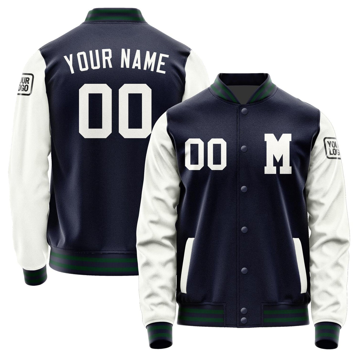 Custom Navy White Jacket Jb1111181105181817
