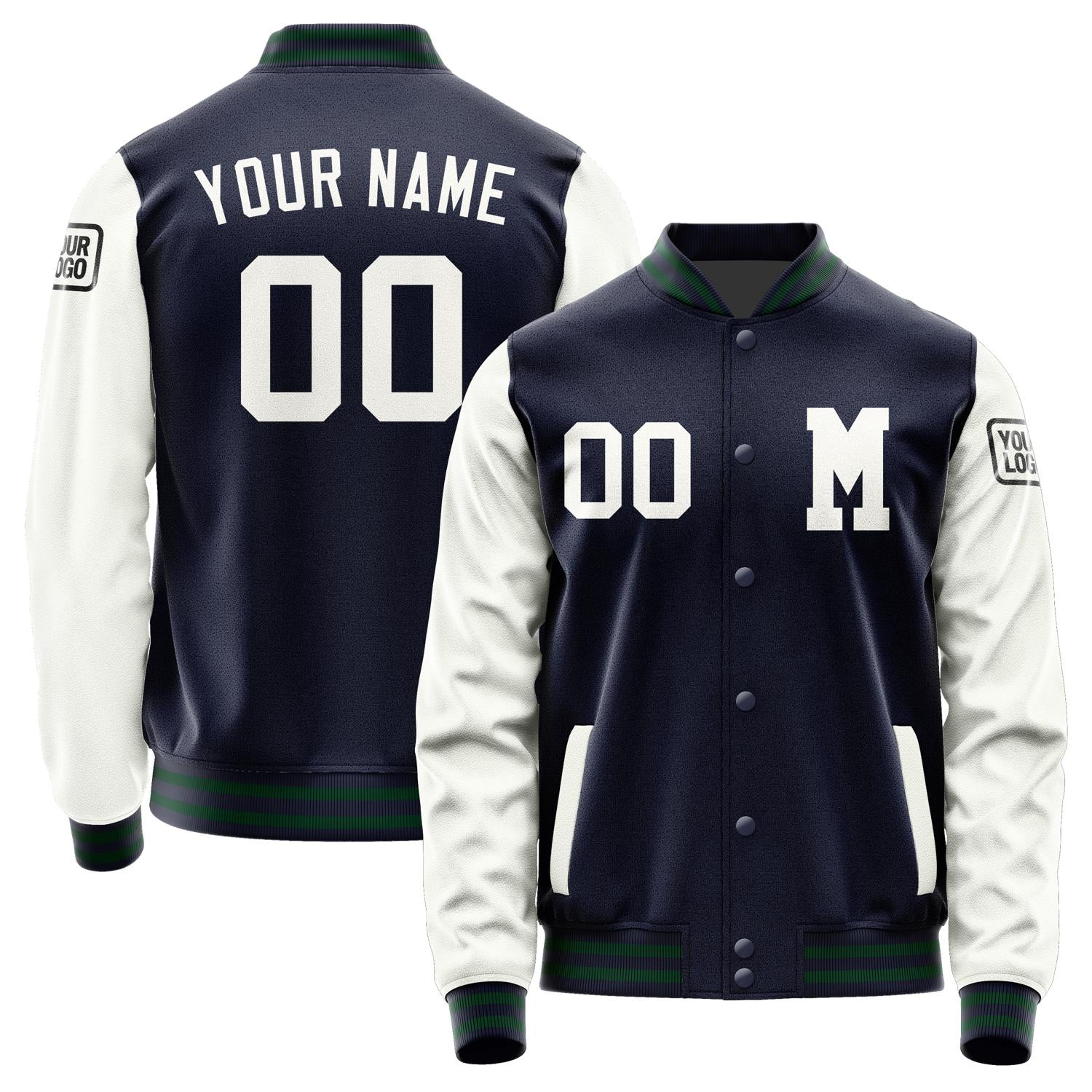 Custom Navy White Jacket Jb1111181105181817