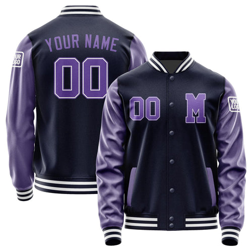 Custom Navy Light Purple Jacket Jb1111231118231818