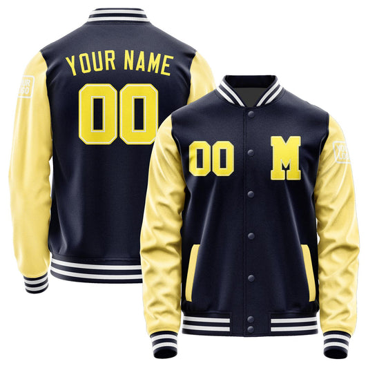 Custom Navy Light Yellow Jacket Jb1111261118261818