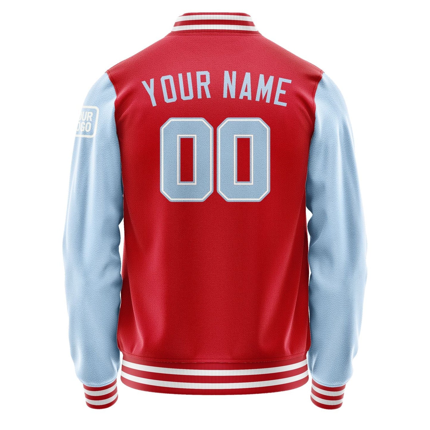 Custom Red Light Blue Jacket Jb1414081418081818