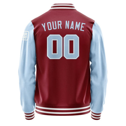 Custom Crimson Red Light Blue Jacket Jb1515081518081818