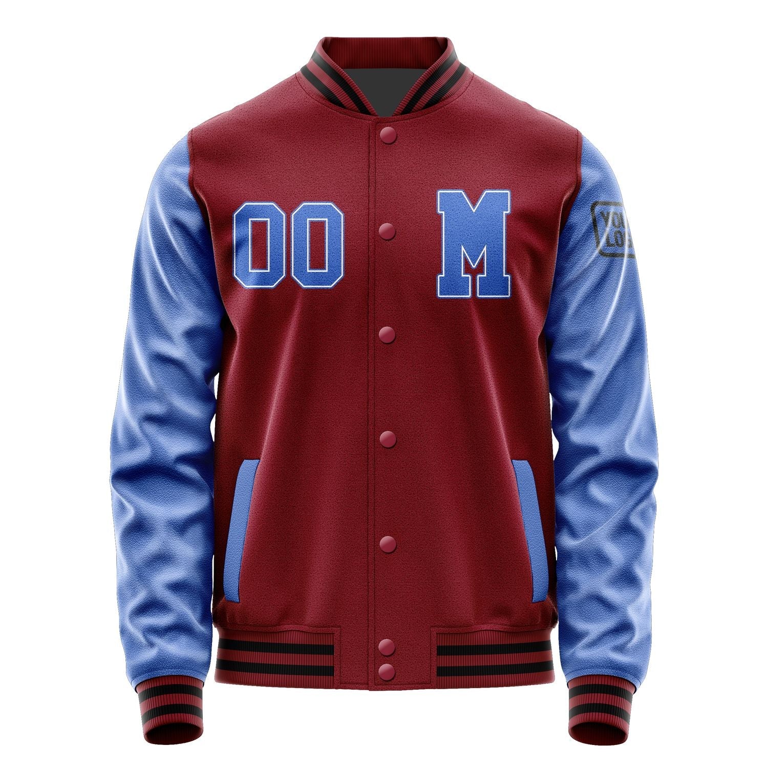 Custom Crimson Red Sky Blue Jacket Jb1515091517091817