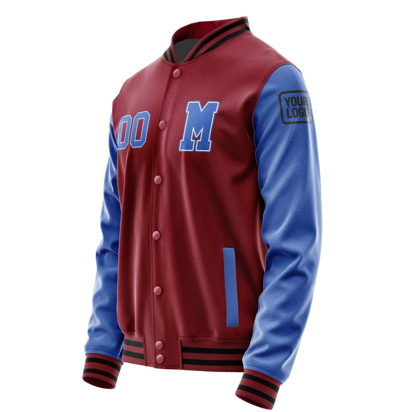 Custom Crimson Red Sky Blue Jacket Jb1515091517091817
