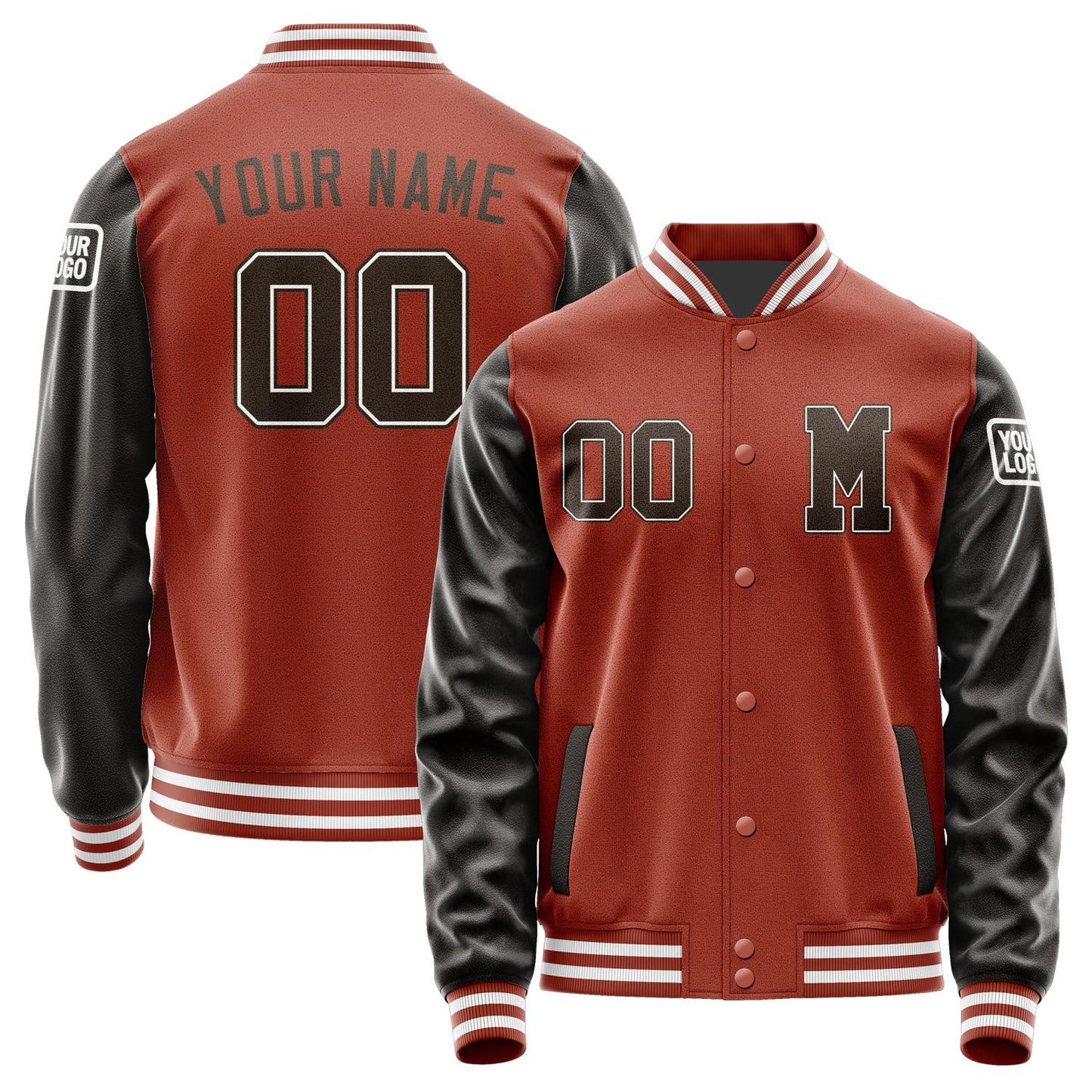 Custom Coral Red Brown Jacket Jb1616011618011818