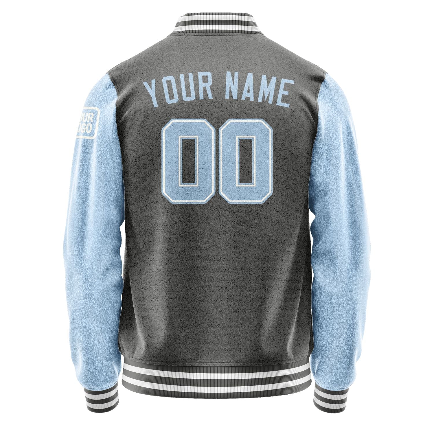 Custom Dark Grey Light Blue Jacket Jb2020082018081818