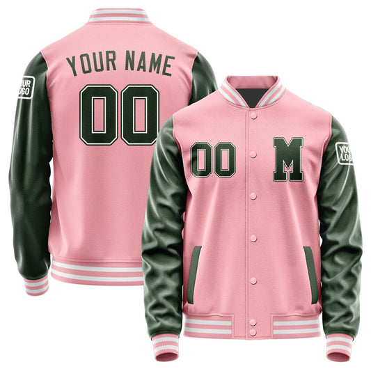 Custom Light Pink Dark Green Jacket Jb2121062118061818